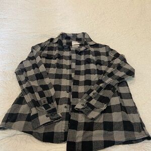 Goodfellow & Co. Black and Gray Plaid Flannel